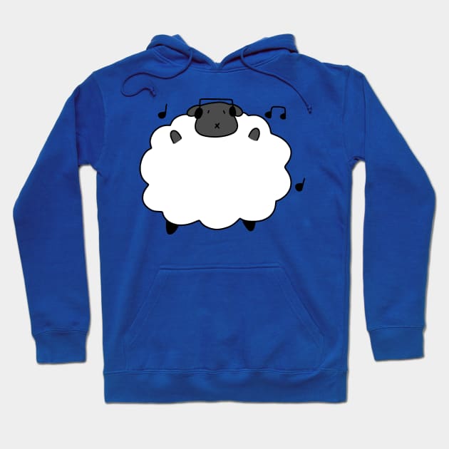 Dancing Headphones Sheep Hoodie by saradaboru